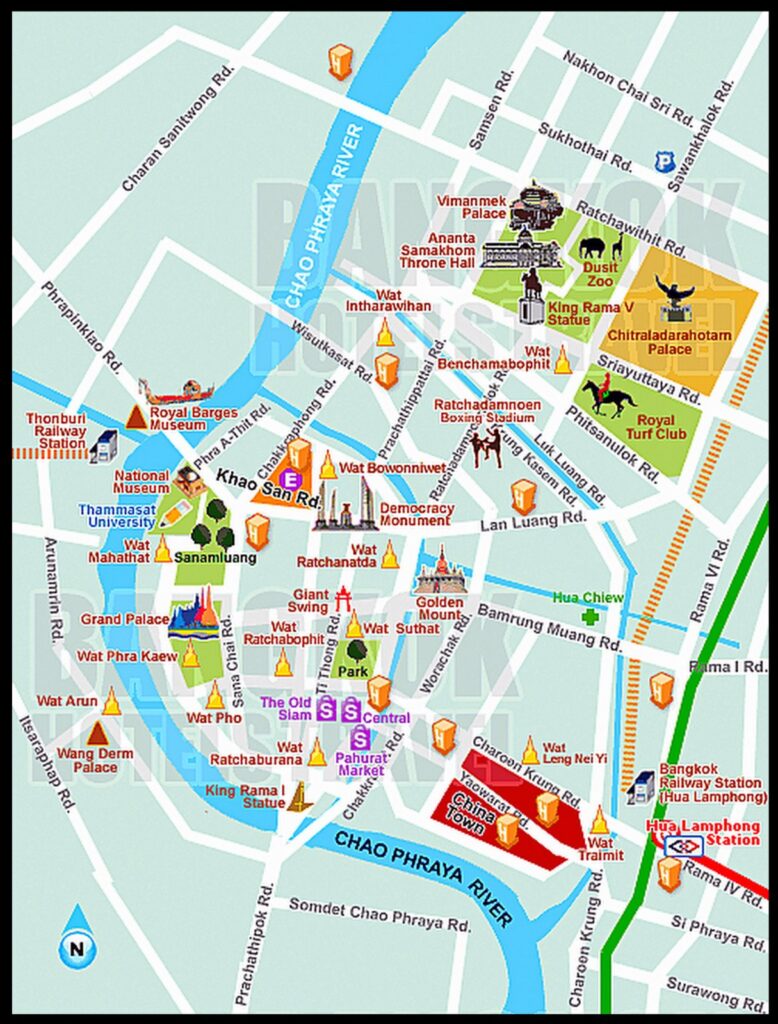 Bangkok Map with Tourist Spots, Charting Your Course Through the City ...